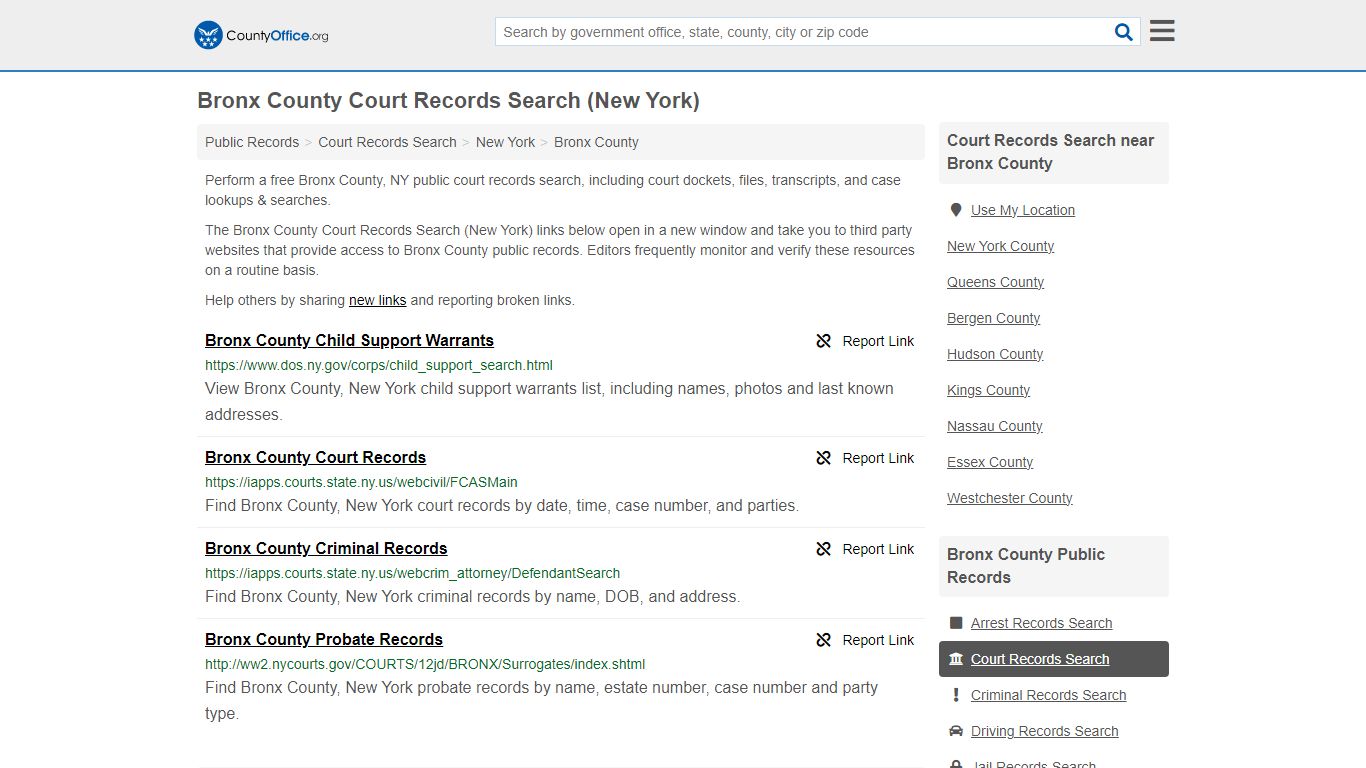 Bronx County Court Records Search (New York) - County Office