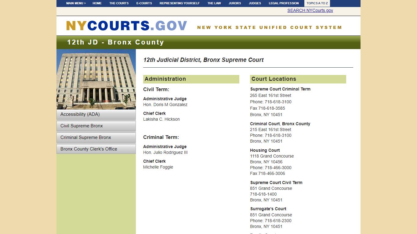 12th Judicial District, Bronx Supreme Court | NYCOURTS.GOV