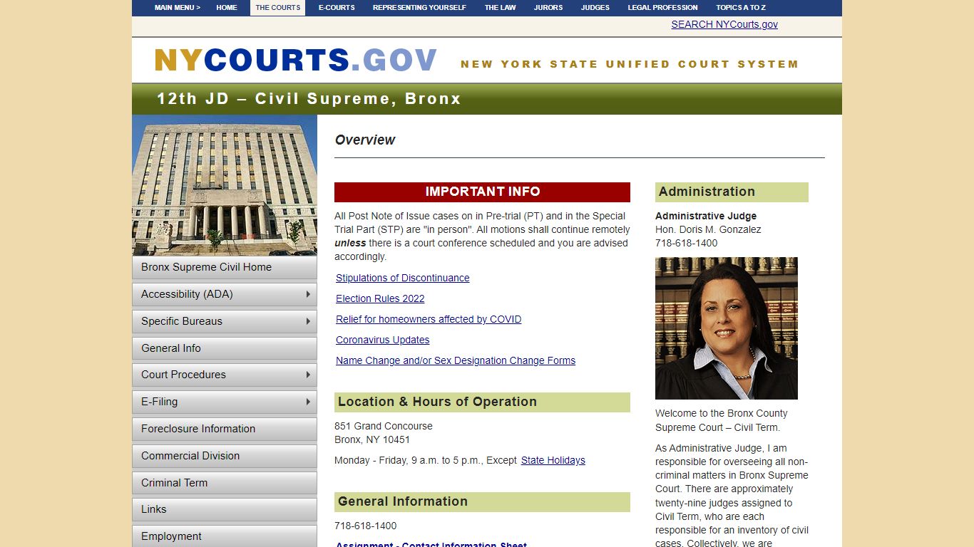 12JD – Civil Supreme, Bronx HOME | NYCOURTS.GOV